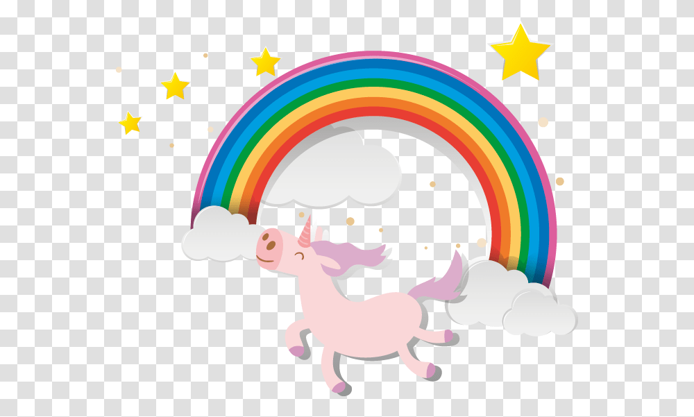 Cartoon Rainbow Unicorn Rainbow, Star Symbol, Poster, Advertisement Transparent Png