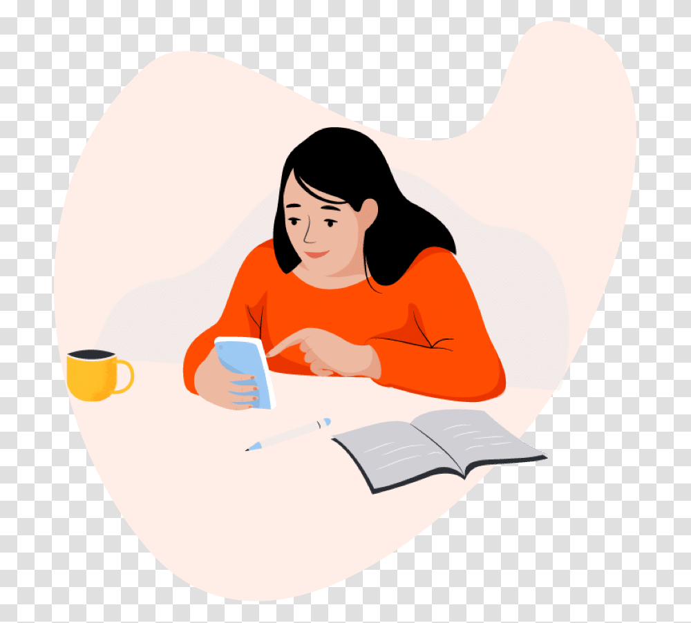 Cartoon, Reading, Person, Human, Female Transparent Png