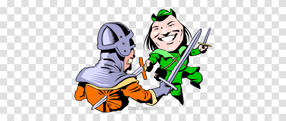 Cartoon Robin Hood Royalty Free Vector Clip Art Illustration, Person, Helmet, Duel, Ninja Transparent Png