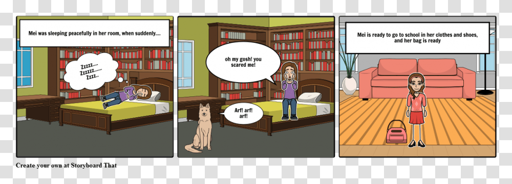 Cartoon, Room, Indoors, Library, Book Transparent Png