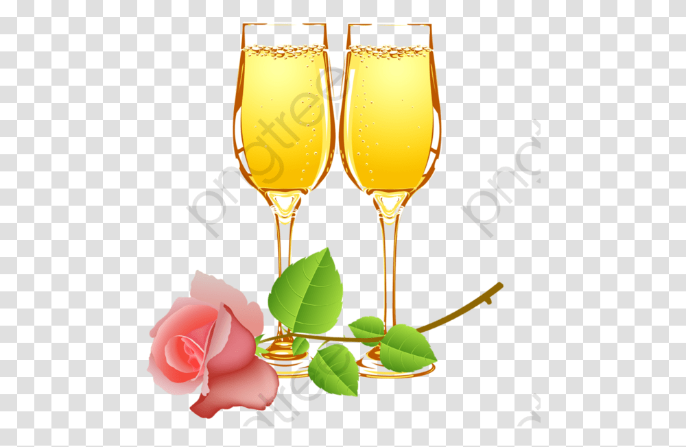 Cartoon Rose Champagne Glasses Cartoon Clipart Rose Wine Glass Cartoon, Goblet, Beverage, Drink, Alcohol Transparent Png