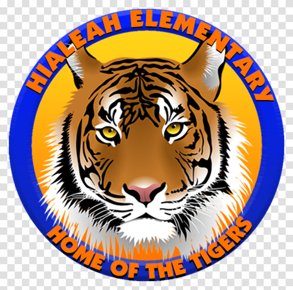 Cartoon Royal Bengal Tiger Download Hialeah Elementary School Logo, Wildlife, Mammal, Animal Transparent Png