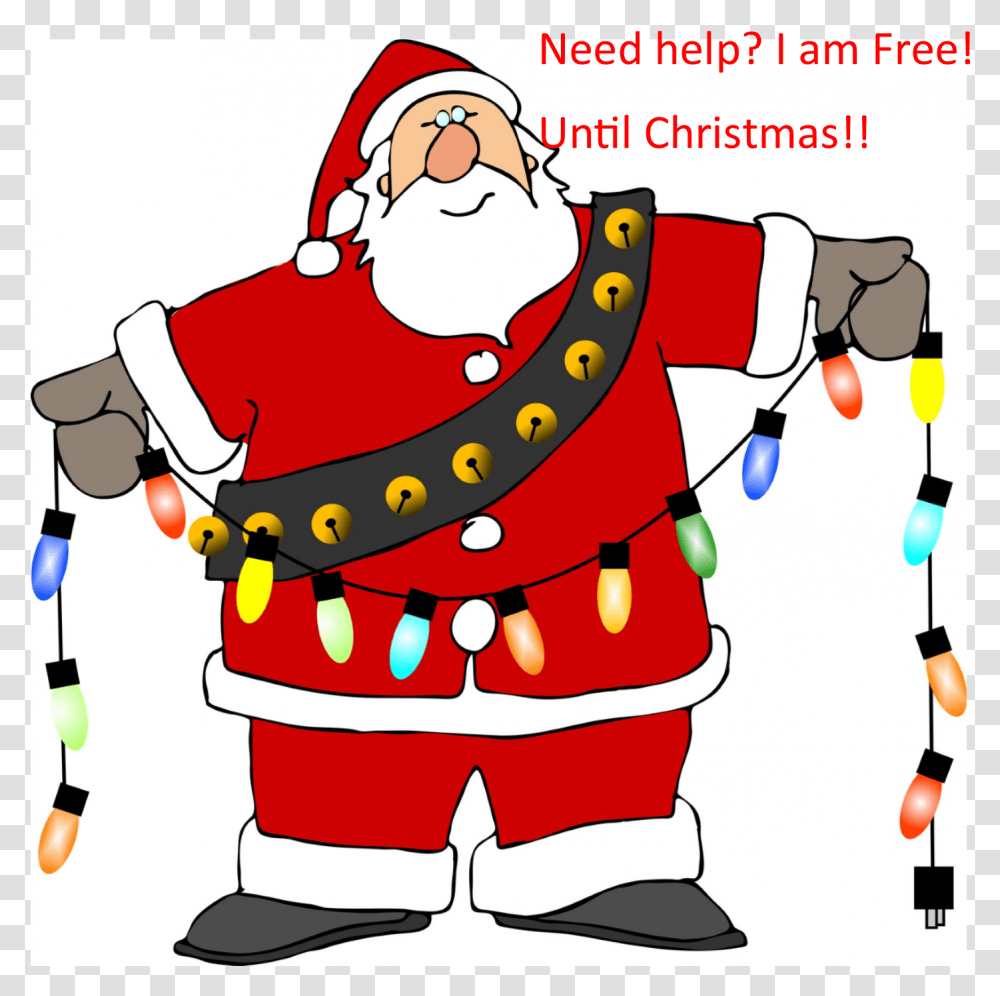 Cartoon Santa With Christmas Lights, Elf, Costume, Performer, Nutcracker Transparent Png