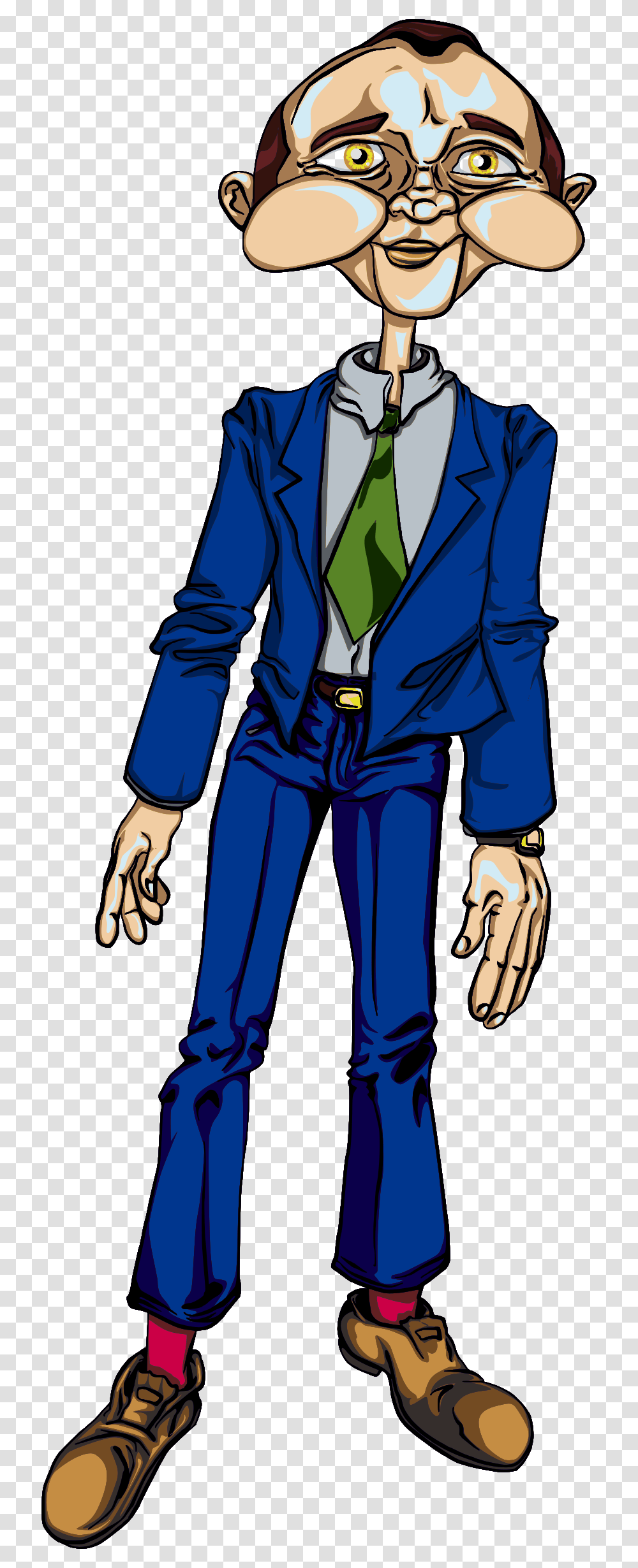 Cartoon Scary Man, Person, Tie, Accessories, Poster Transparent Png