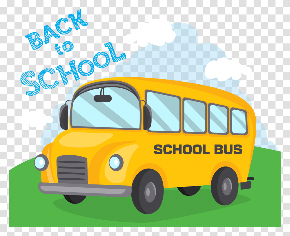 Cartoon School Bus Vector, Vehicle, Transportation, Automobile, Van Transparent Png