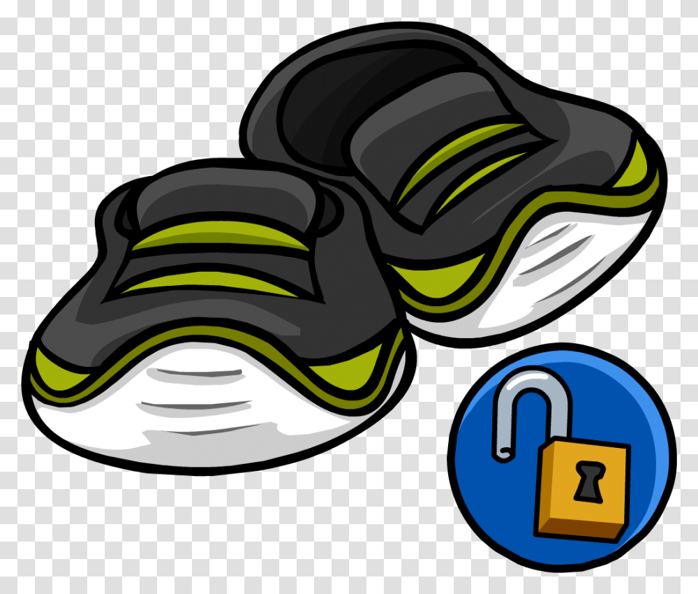 Cartoon Shoes Club Penguin Green Shoes, Apparel Transparent Png