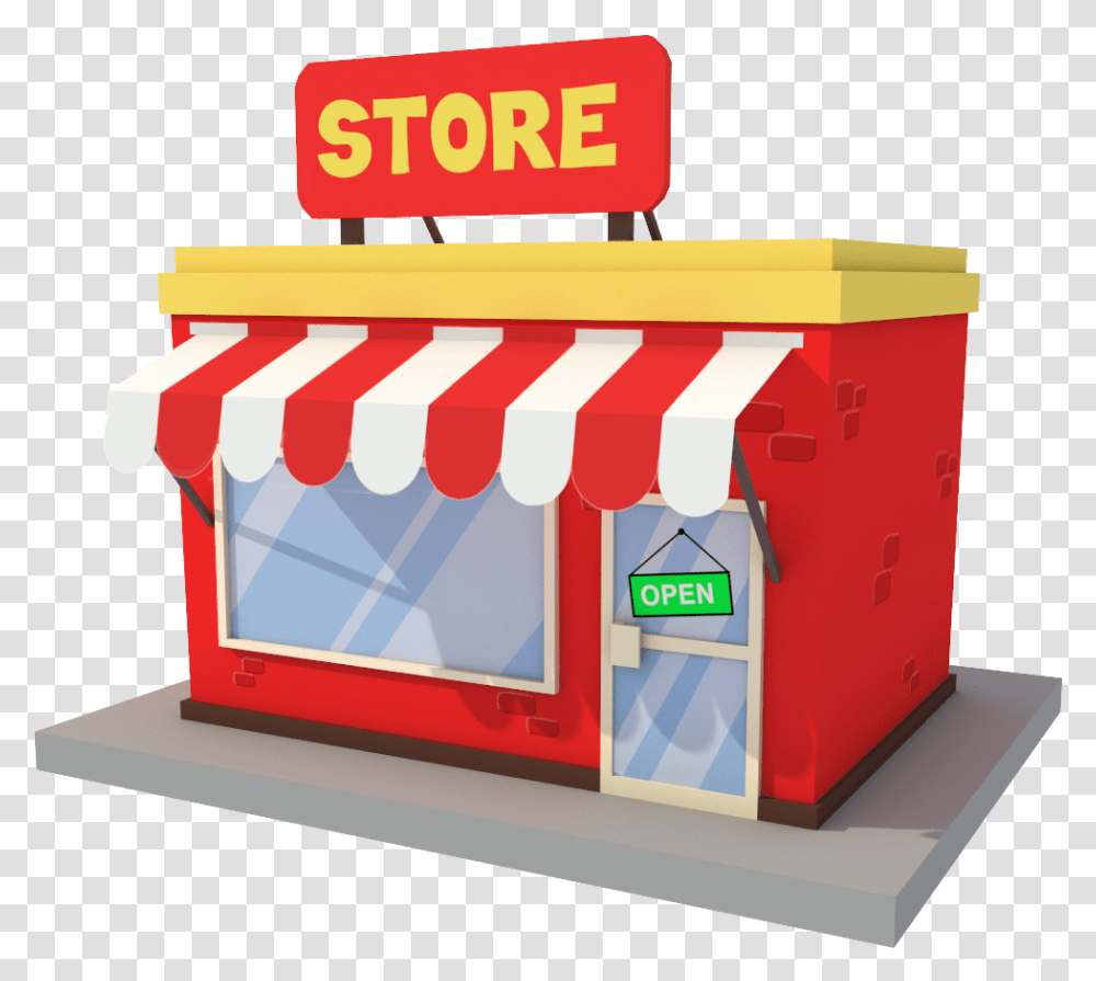 Cartoon Shop 3d Model, Awning, Canopy, Box Transparent Png