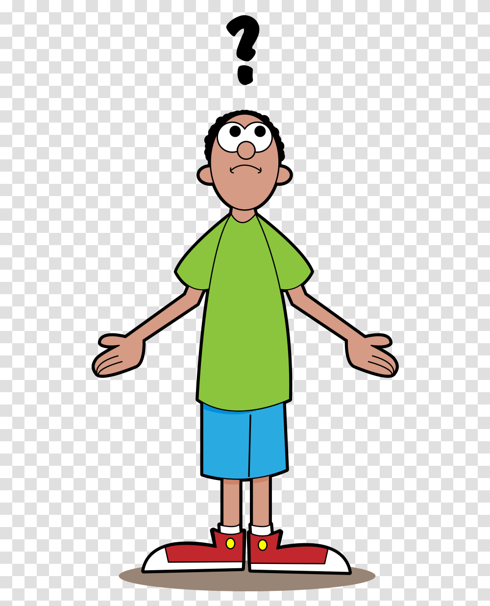 Cartoon Shrugging Shoulders, Person, Green, Female, Standing Transparent Png