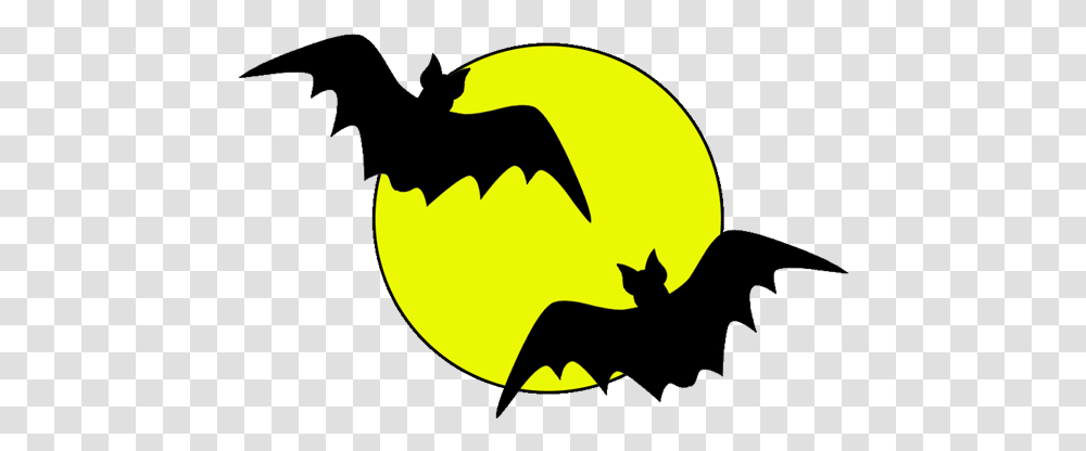 Cartoon Silhouette Character Yellow Bat For Halloween 600x512 Fictional Character, Wildlife, Animal, Mammal, Cat Transparent Png