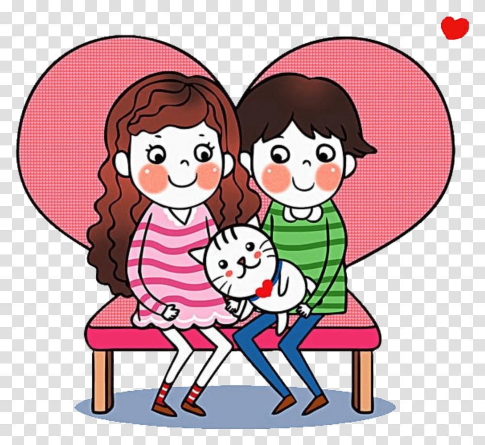 Cartoon Silhouette Hand Drawn Couple Elements Design Cartoon Fish On Plate, Furniture, Outdoors, Kid, Girl Transparent Png