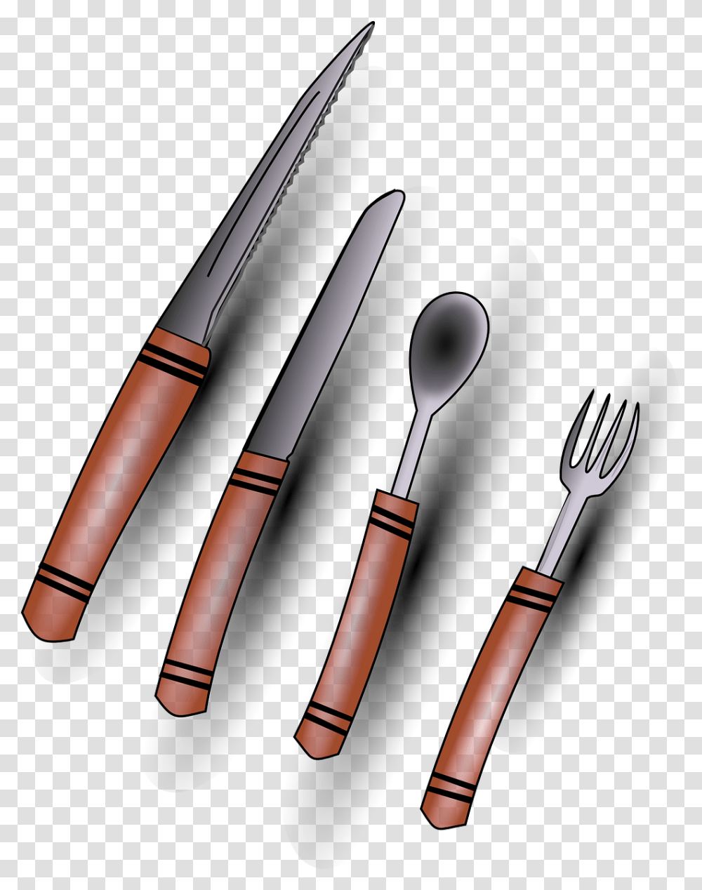 Cartoon Silverware, Cutlery, Spoon, Brush, Tool Transparent Png