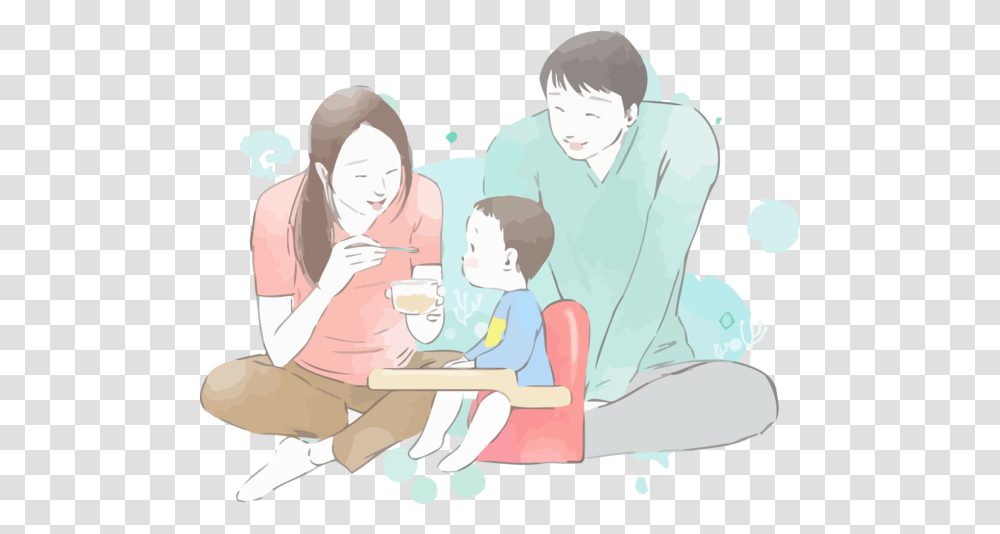 Cartoon Sitting For Happy Family Day Conversation, Person, Dating, Drawing, People Transparent Png