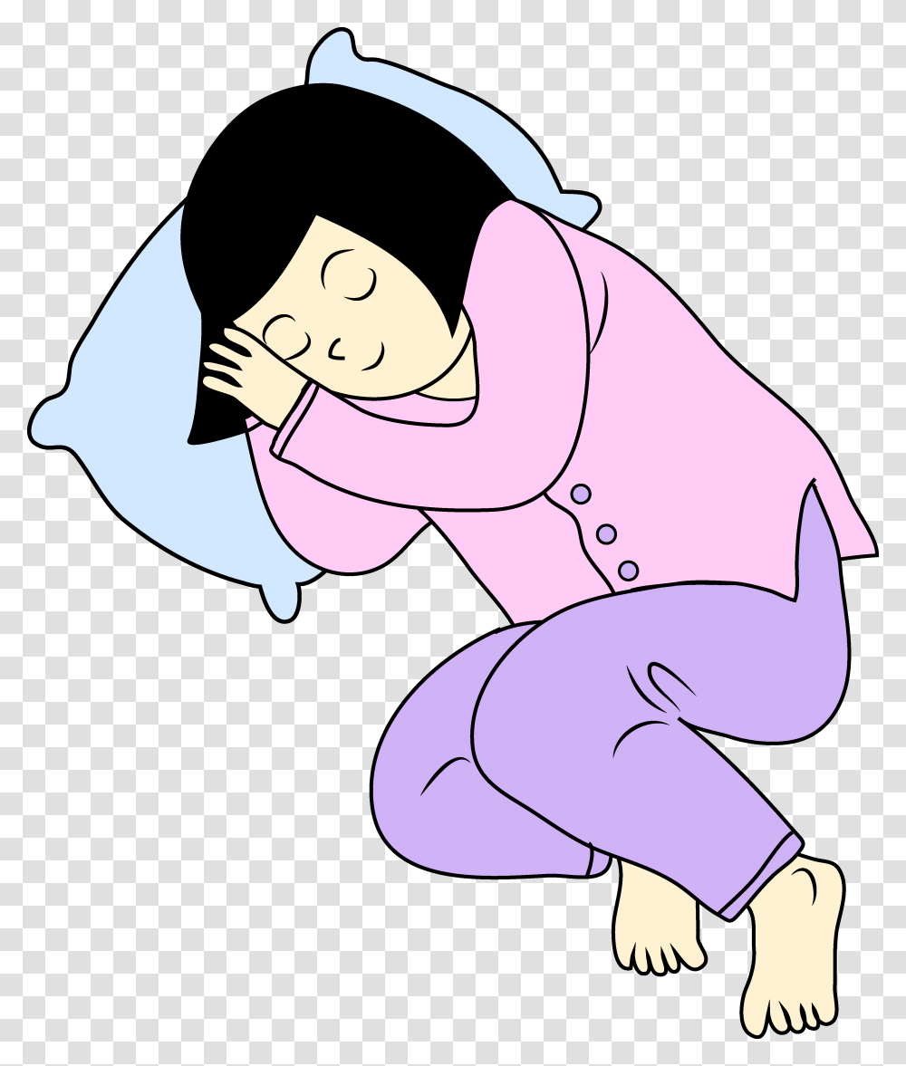Cartoon Sleep Group With Items, Kneeling, Hug, Female, Prayer Transparent Png