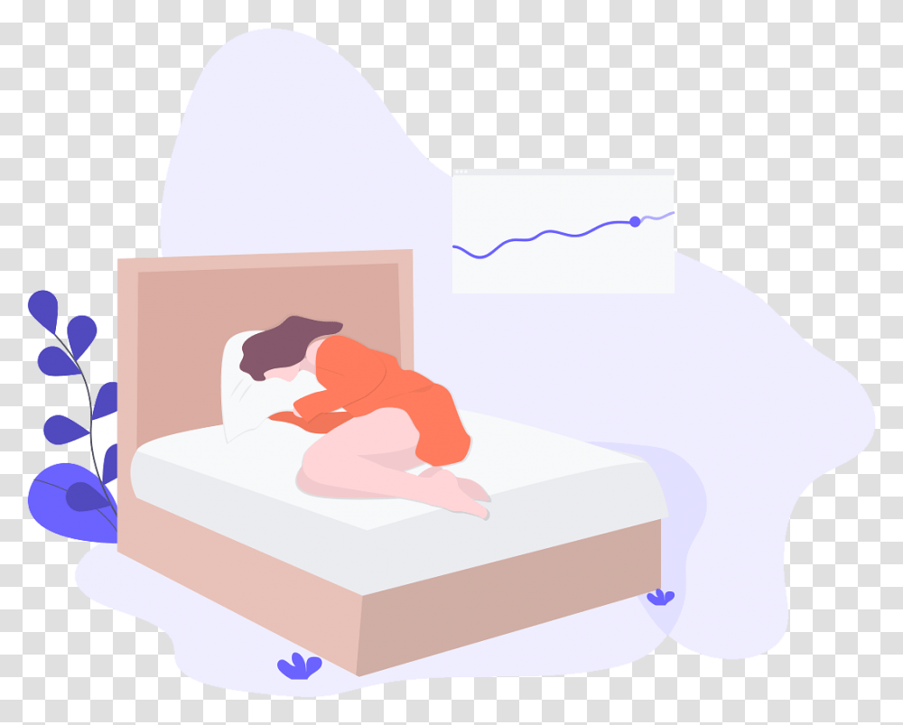 Cartoon Sleeping In Bed Bed, Furniture, Pillow, Cushion Transparent Png