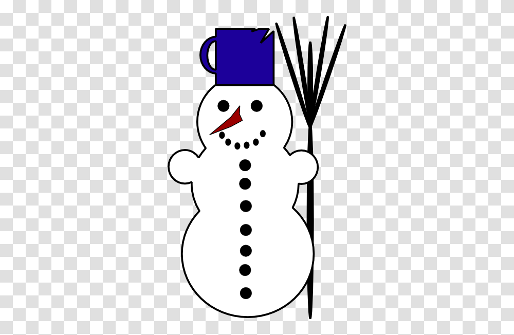 Cartoon Snowman With Chipped Cup Hat Clip Art, Nature, Outdoors, Winter, Ice Transparent Png