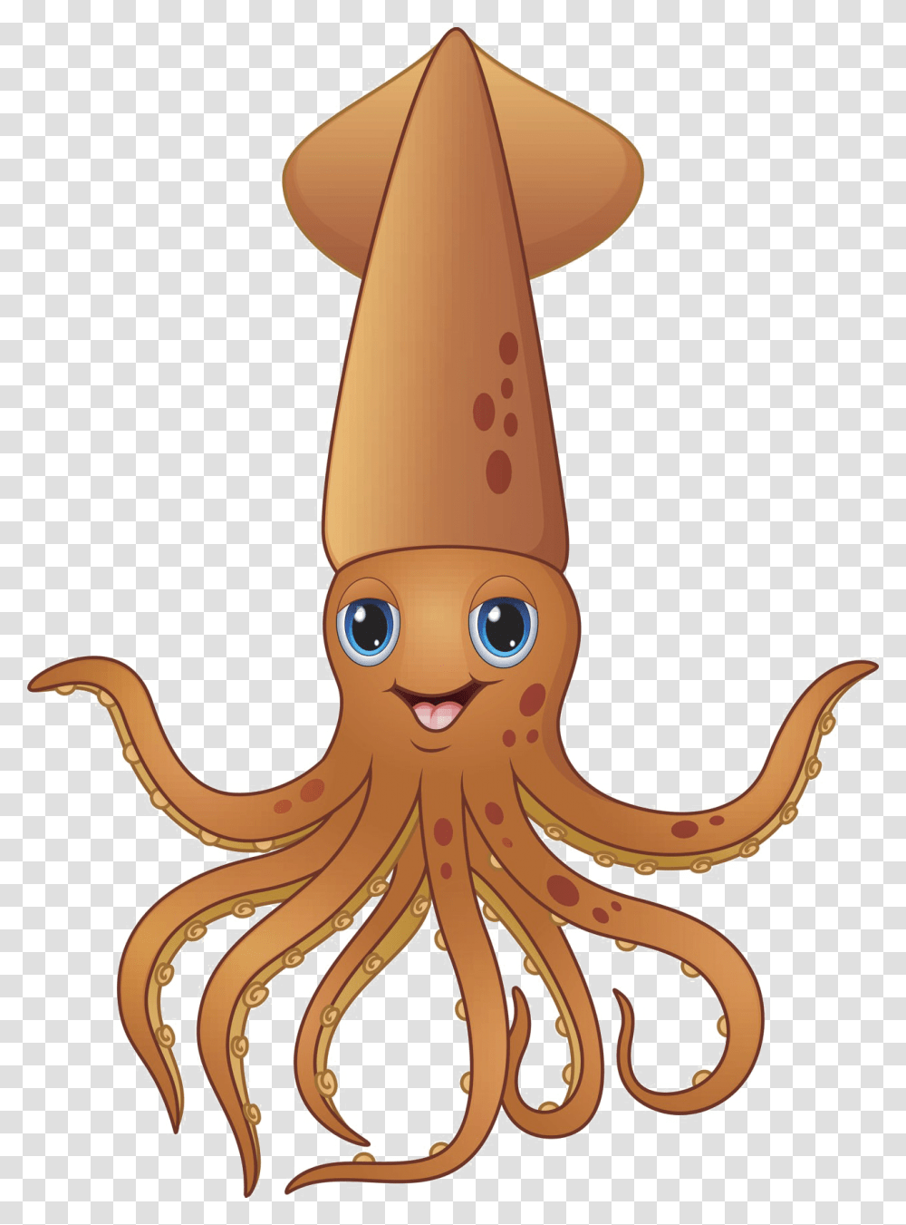 Cartoon Squid Vector, Sea Life, Animal, Food, Seafood Transparent Png