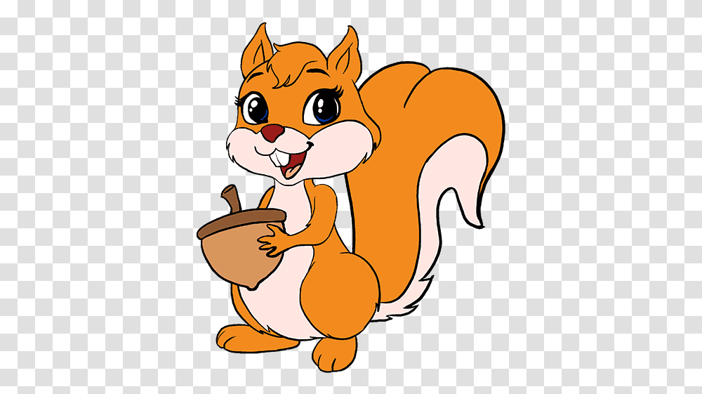 Cartoon Squirrel 2 Image Drawing Of Squirrel With Colour, Mammal, Animal, Eating, Food Transparent Png