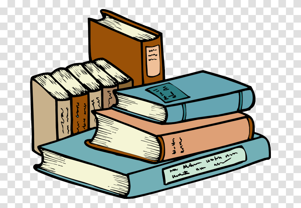 Cartoon Stack Of Books Group With Items, Novel Transparent Png