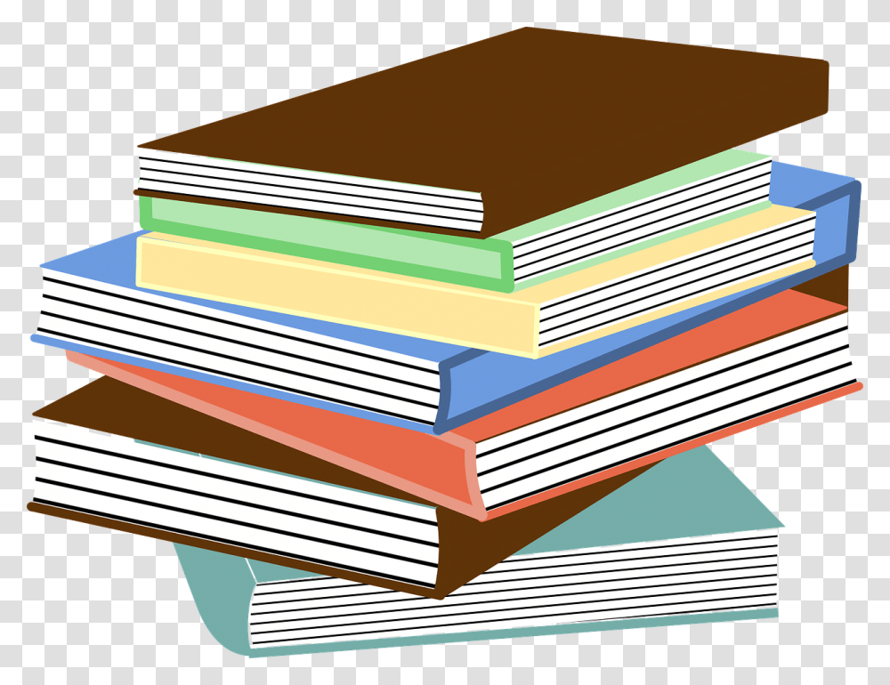 Cartoon Stack Of Books, Paper Transparent Png