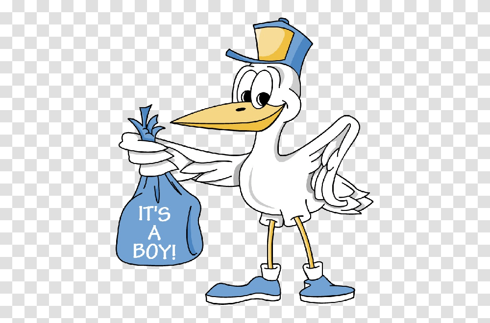 Cartoon Stork Image Delivering Baby Boy Baby Baby, Animal, Bird, Pelican Transparent Png