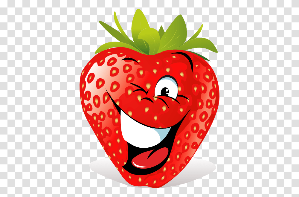 Cartoon Strawberry Face Clip Art For Web, Fruit, Plant, Food Transparent Png