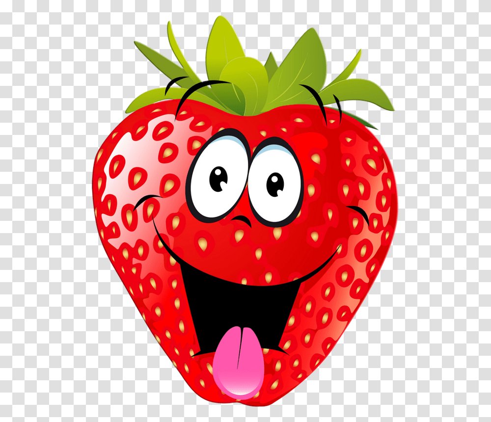 Cartoon Strawberry, Fruit, Plant, Food Transparent Png