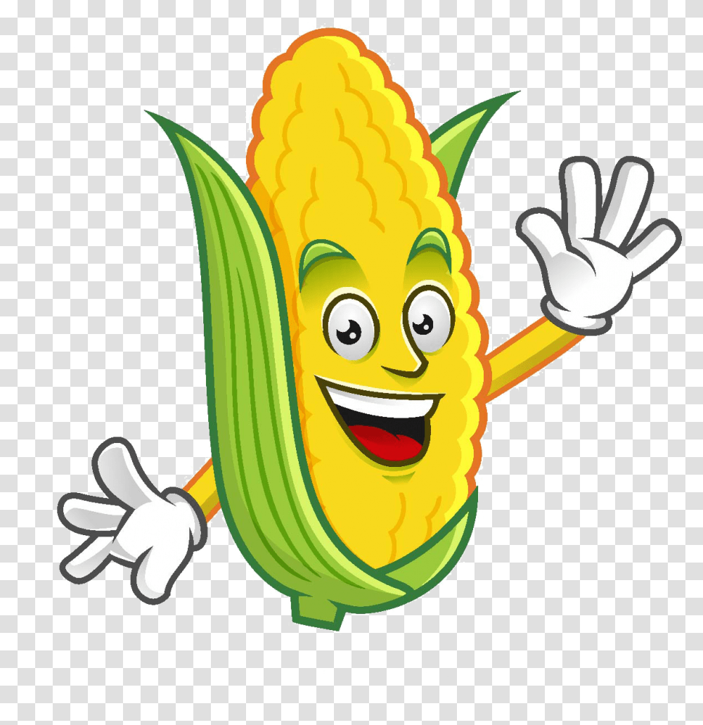 Cartoon Strong Corn, Plant, Vegetable, Food Transparent Png