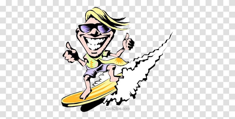Cartoon Surfer Royalty Free Vector Clip Art Illustration, Person, Human, Hat Transparent Png
