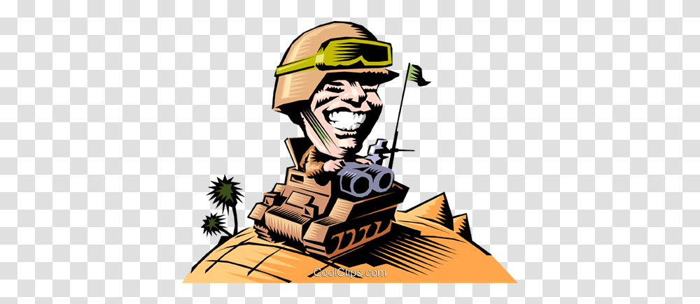 Cartoon Tank Commander Royalty Free Vector Clip Art Illustration, Helmet, Apparel, Person Transparent Png