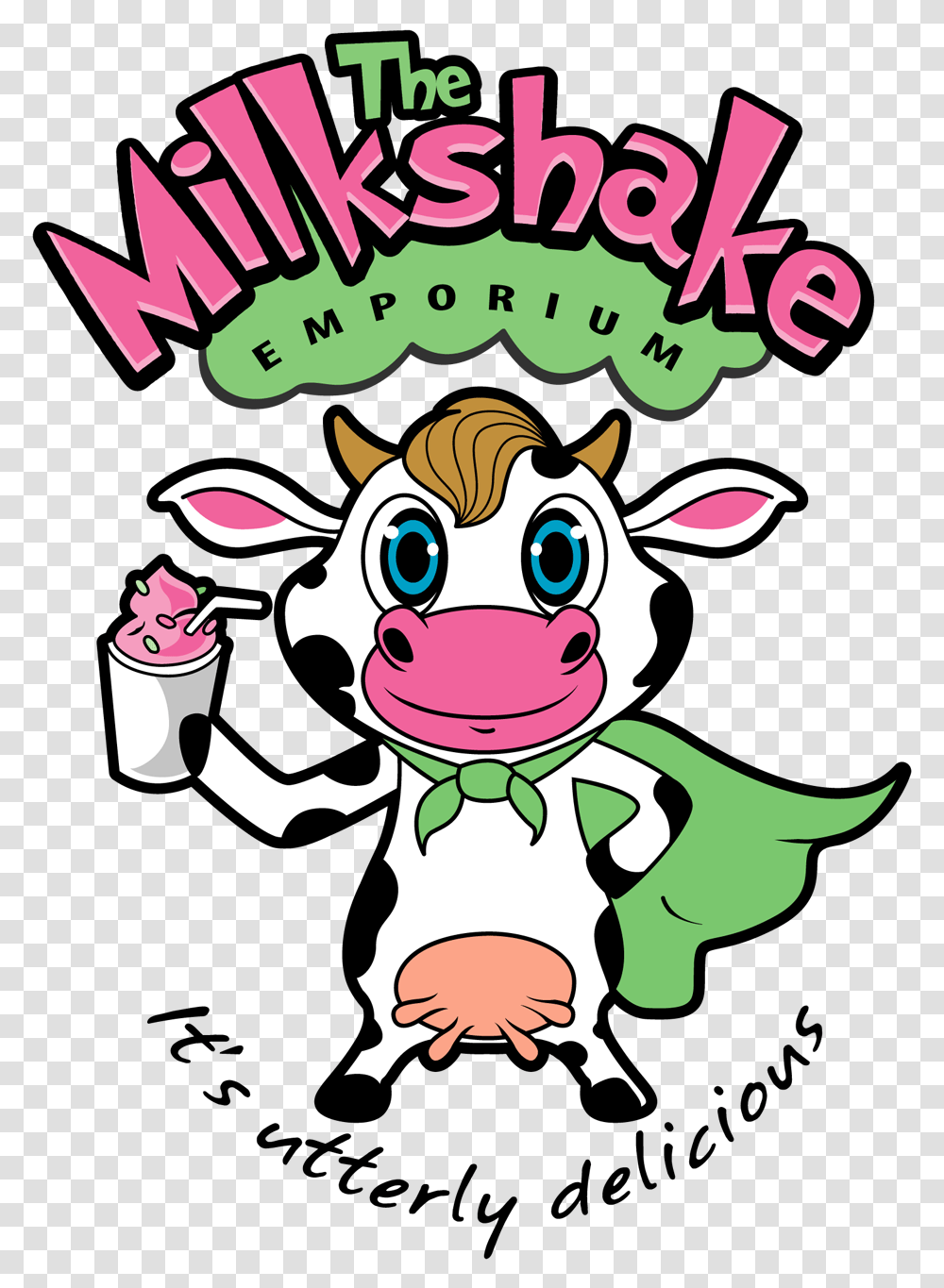 Cartoon The Logo Company Cartoon Logo Logo Design Milkshake Emporium, Poster, Advertisement, Animal, Cow Transparent Png