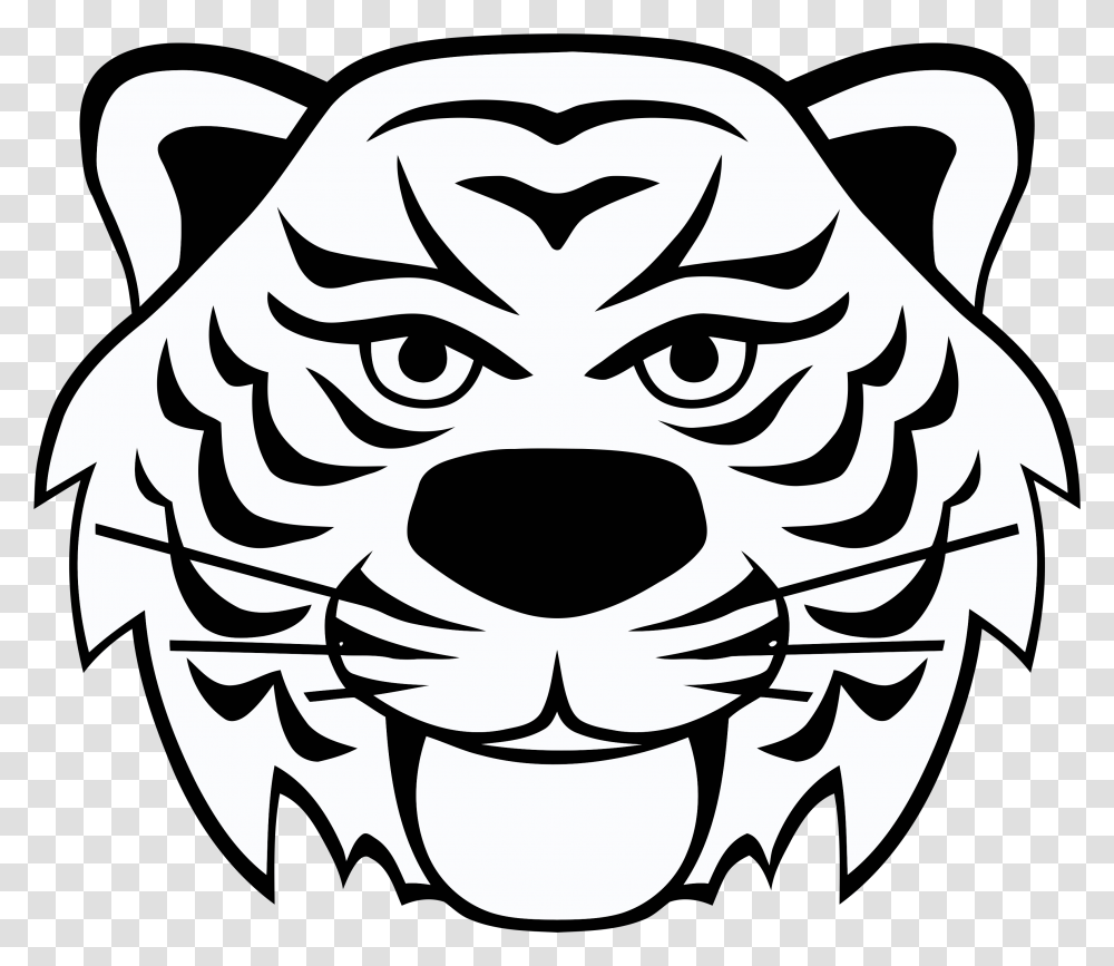 Cartoon Tiger Face, Stencil, Pattern Transparent Png