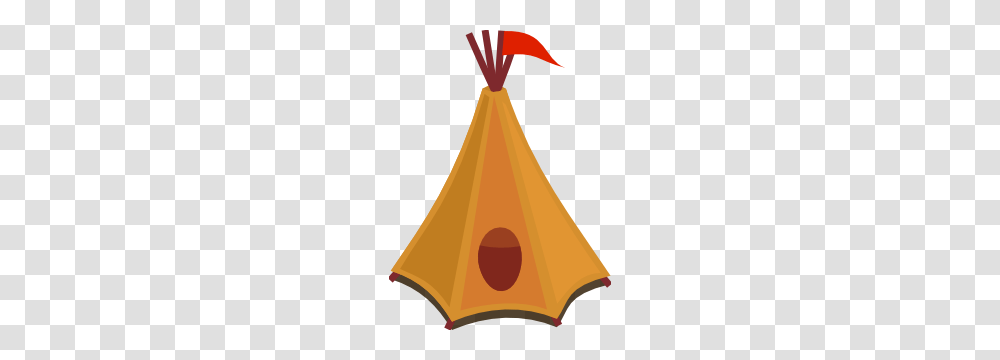 Cartoon Tipi Tent With Red Flag Clip Art, Cone, Party Hat, Apparel Transparent Png