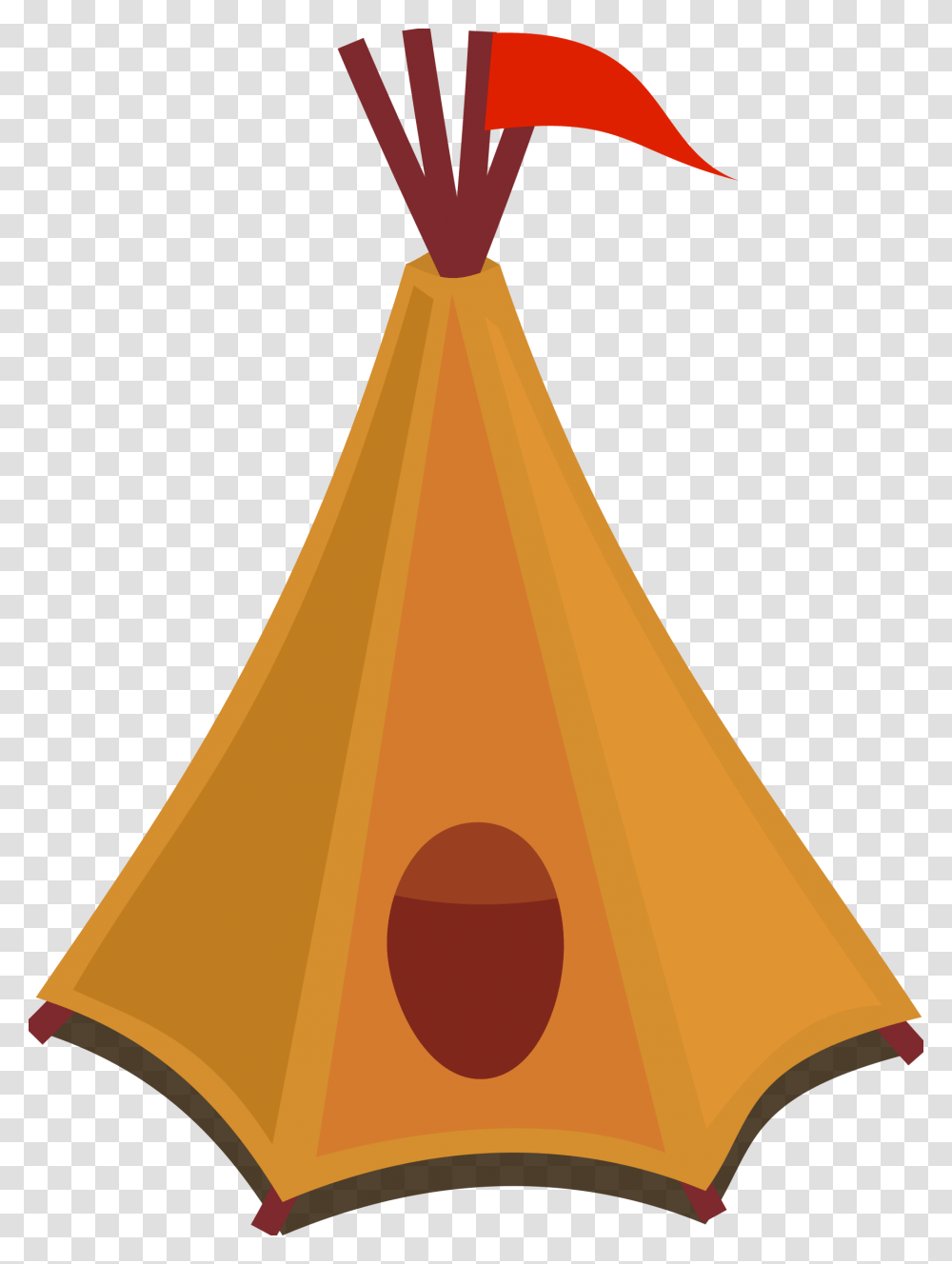Cartoon Tipi Tent With Red Flag Clip Arts Cartoon Tent, Furniture, Triangle, Cone, Party Hat Transparent Png
