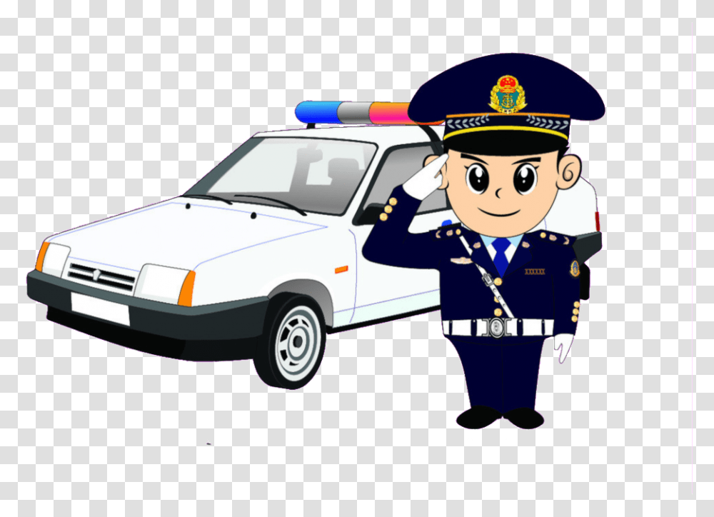 Cartoon Traffic Police Car Pattern Elements Police Car Police Cartoon, Person, Human, Vehicle, Transportation Transparent Png