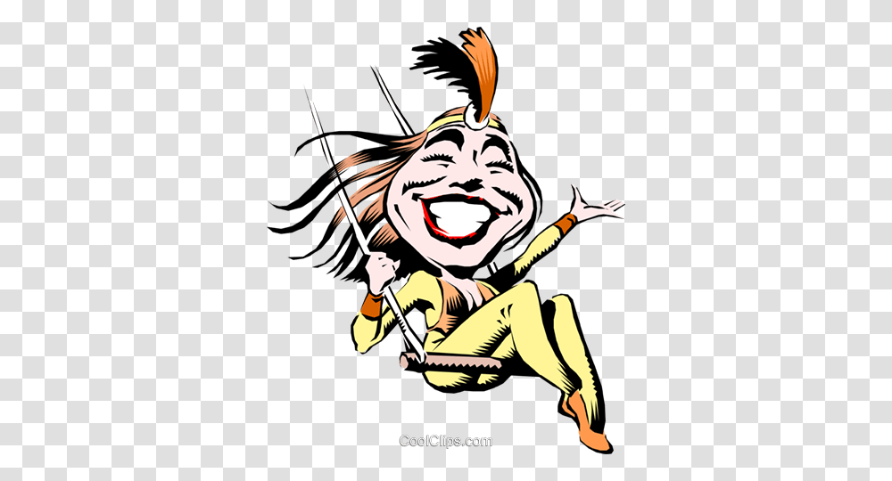 Cartoon Trapeze Artist Royalty Free Vector Clip Art Illustration, Person, Emblem, Weapon Transparent Png