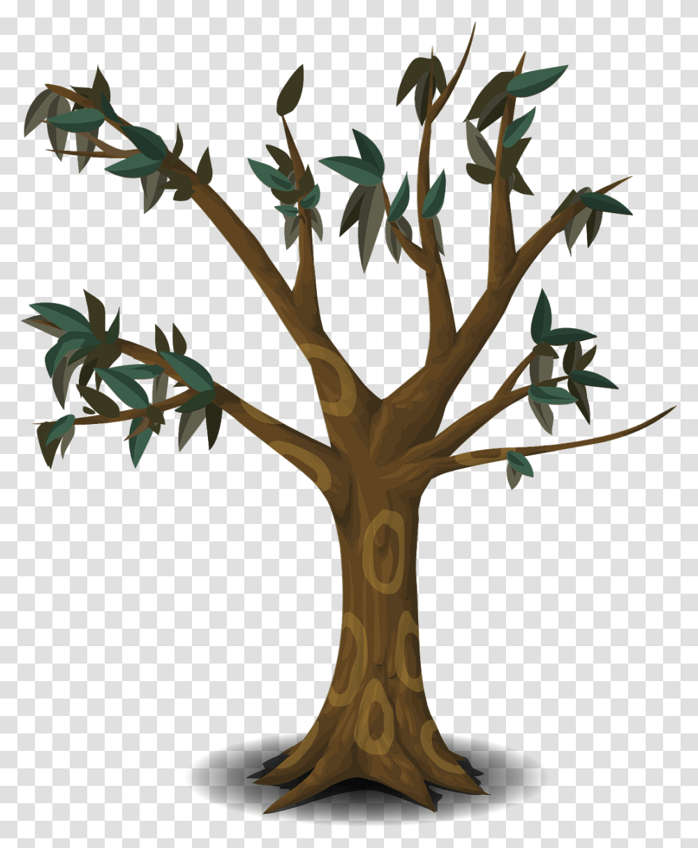 Cartoon Trees With Branches, Plant, Cross, Tree Trunk Transparent Png