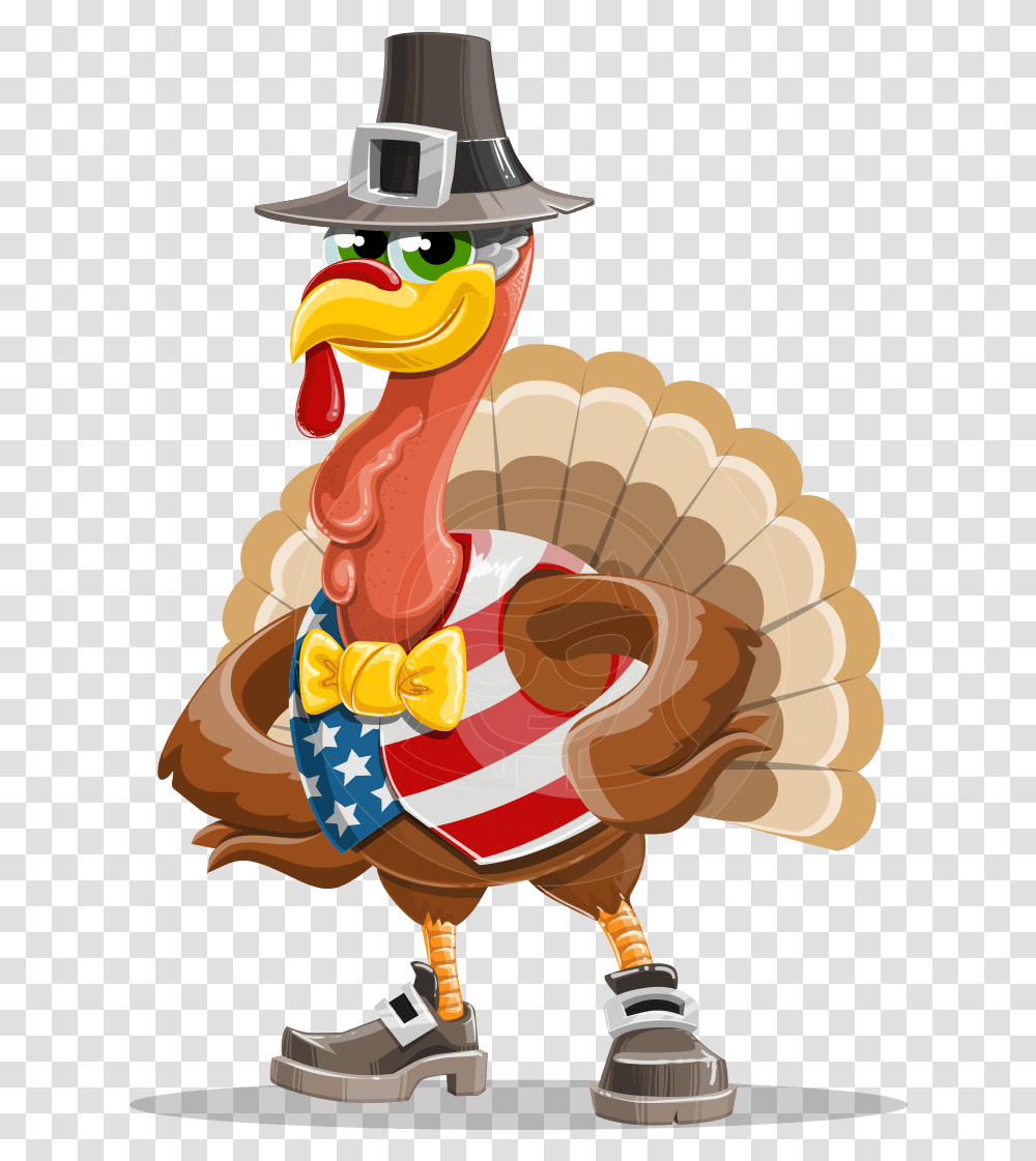 Cartoon Turkeys With Hat, Animal, Turkey Bird, Poultry, Fowl Transparent Png
