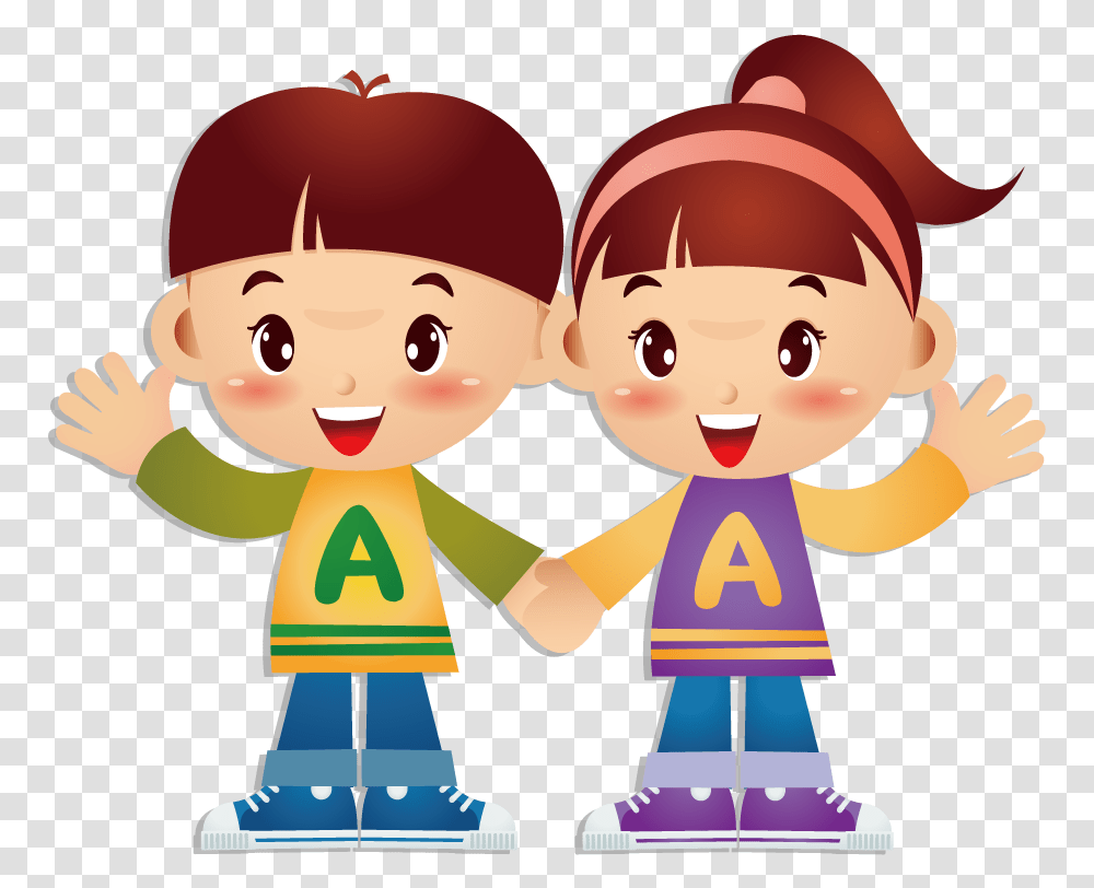 Cartoon Twin Brother Transprent Brother And Sister Animation, Person, Human, Hand, People Transparent Png