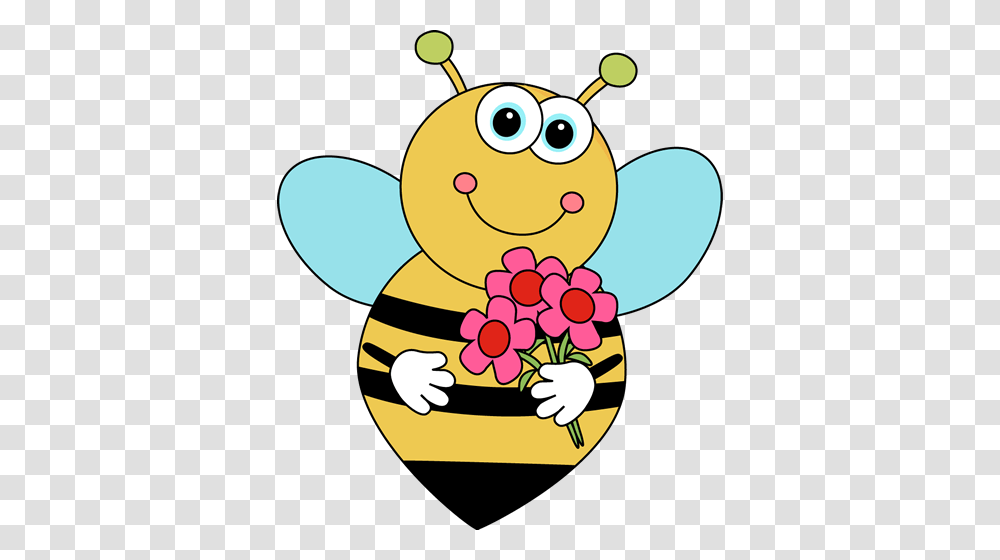 Cartoon Valentines Bee With Flowers Clip Art, Animal, Invertebrate, Insect, Outdoors Transparent Png