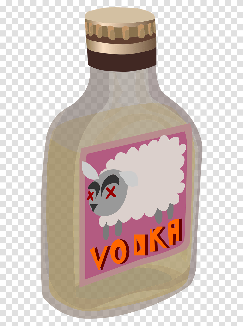 Cartoon Vodka Bottle, Label, Beverage, Plant Transparent Png