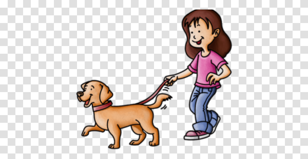 Cartoon Walking Dog Walking A Dog Clipart, Person, Human, People, Pet Transparent Png