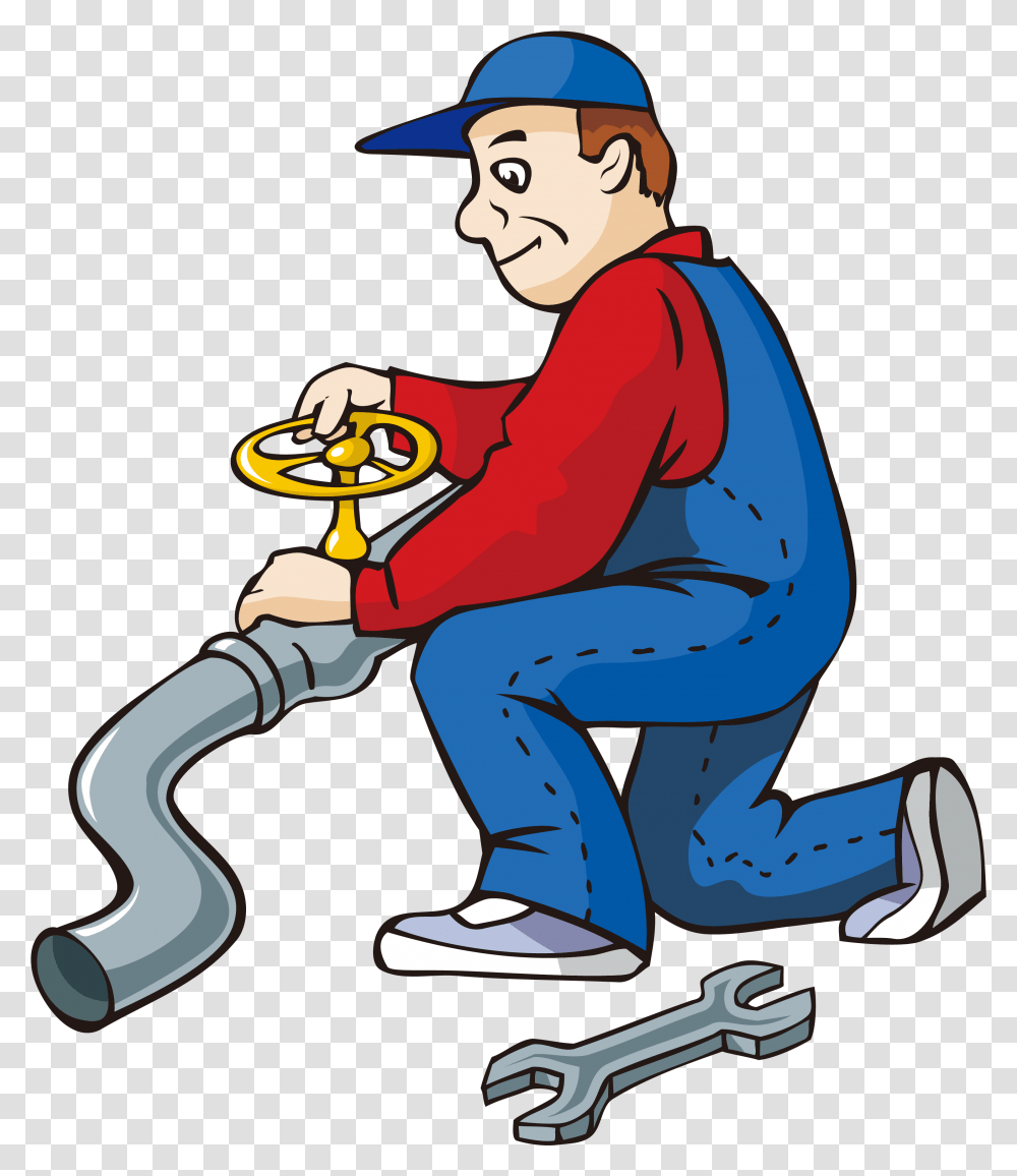 Cartoon Water Pipe Repairman Transprent Free Cartoon Clipart Images Of Plumber, Person, Human, Female, Kneeling Transparent Png