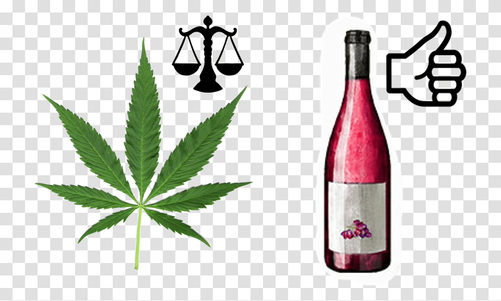 Cartoon Weed Leaf Cannabis Leaf, Beverage, Drink, Bottle, Wine Transparent Png