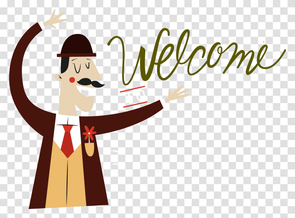 Cartoon Welcome Gestures Download Welcome Cartoon, Performer, Poster, Magician Transparent Png