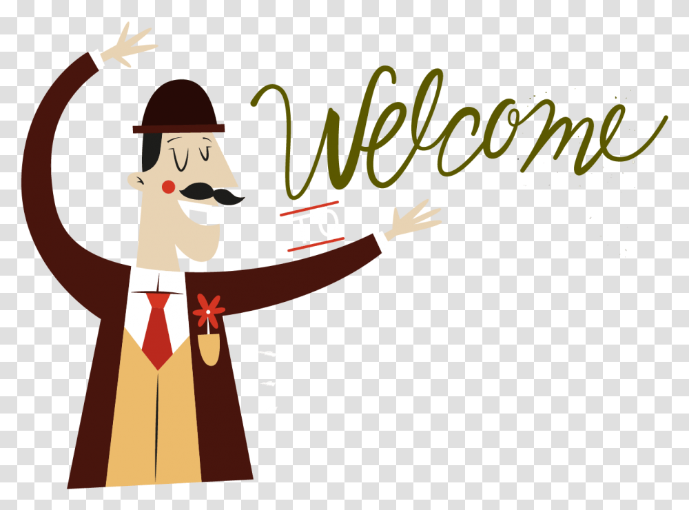 Cartoon Welcome Gestures Download Welcome Cartoon, Performer, Poster, Magician, Text Transparent Png