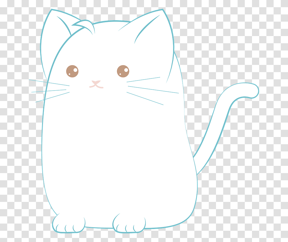 Cartoon White Cat Clipart Domestic Short Haired Cat, Diaper, Pet, Animal, Mammal Transparent Png
