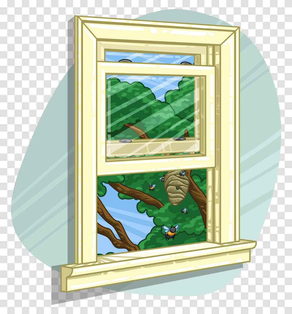 Cartoon, Window, Person, Human, Plant Transparent Png