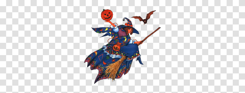 Cartoon Witch On Broom Clipart, Crowd, Costume, Performer, Birthday Cake Transparent Png