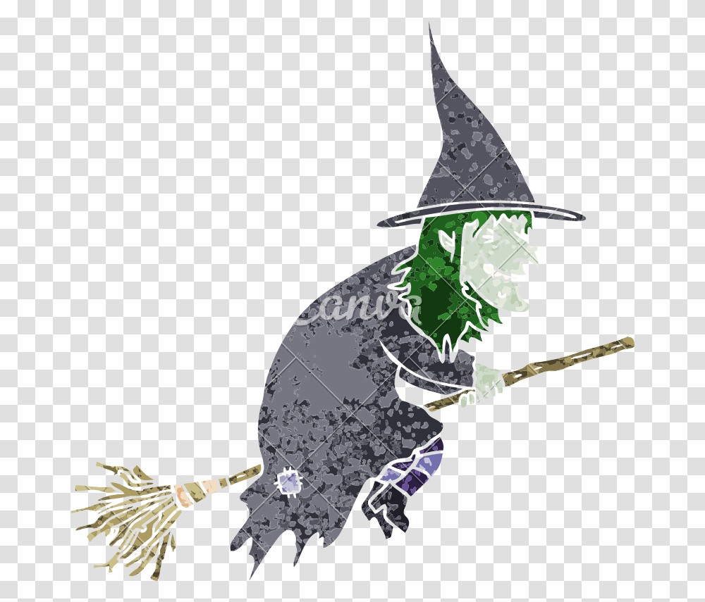 Cartoon Witch On Broom Icon Art, Person, Human, Animal, Mammal Transparent Png