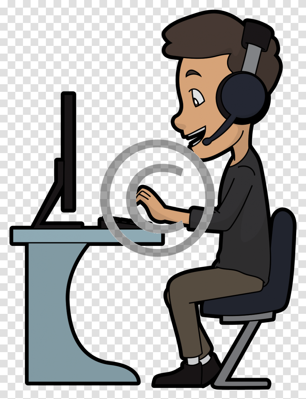 Cartoon With Guy In Computer Download Cartoon Computer Logo, Person, Audience, Crowd, Speech Transparent Png